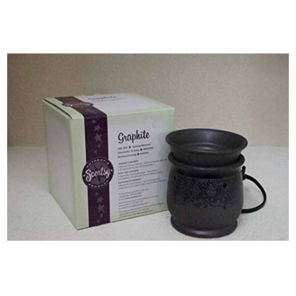 Scentsy Electric Wax Warmer Charcoal Graphite Grey 5" NWB